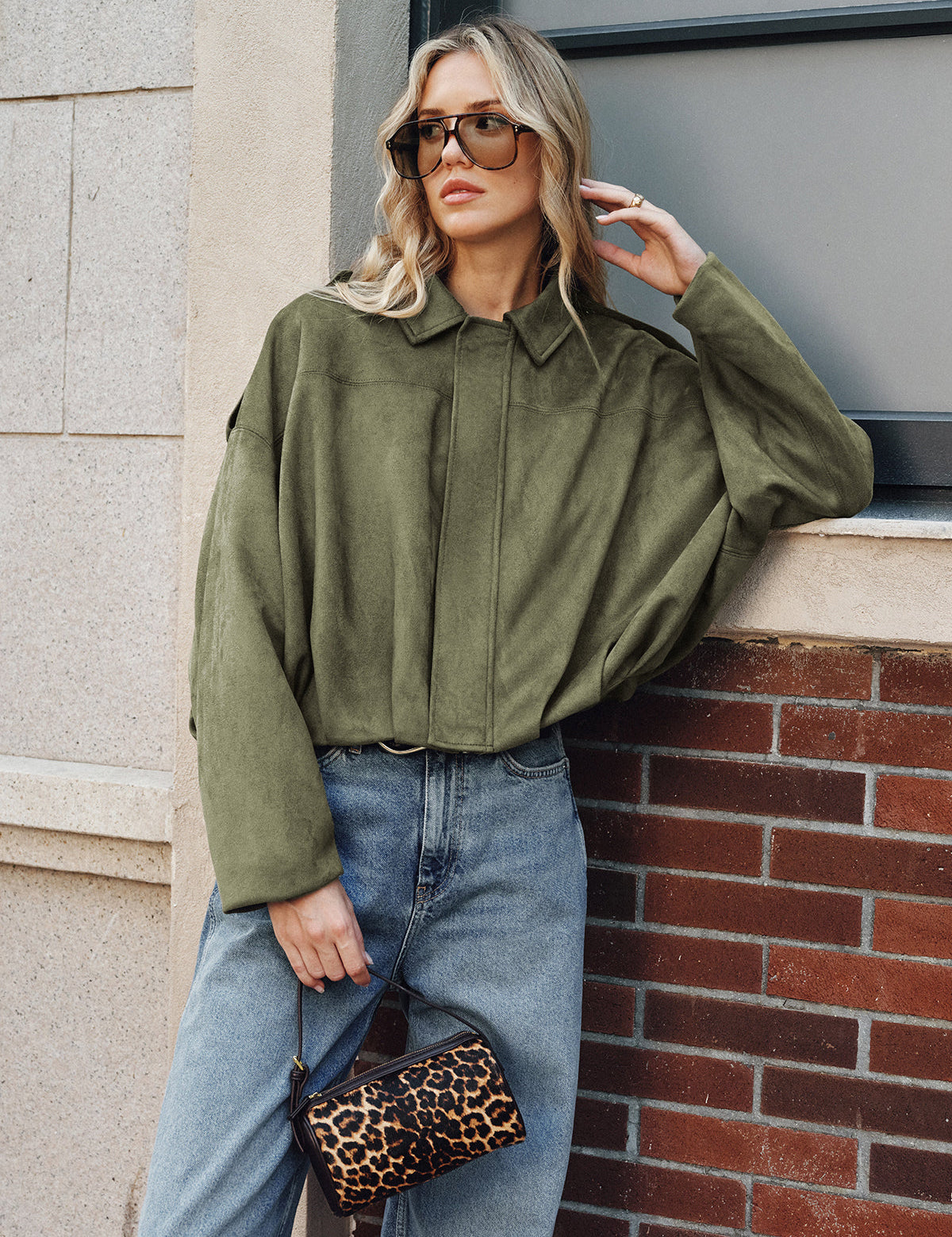 Sofia Suède Jack Dames | Elegant Met Kraag en Ritssluiting, Casual Tussenjas 0