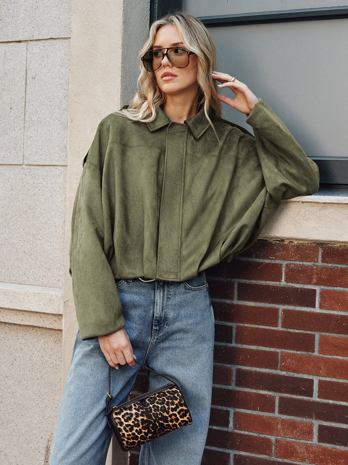 Sofia Suède Jack Dames | Elegant Met Kraag en Ritssluiting, Casual Tussenjas 0