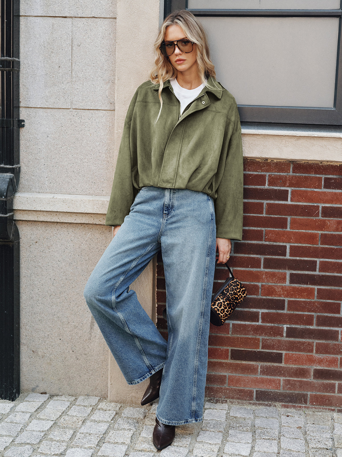 Sofia Suède Jack Dames | Elegant Met Kraag en Ritssluiting, Casual Tussenjas 1