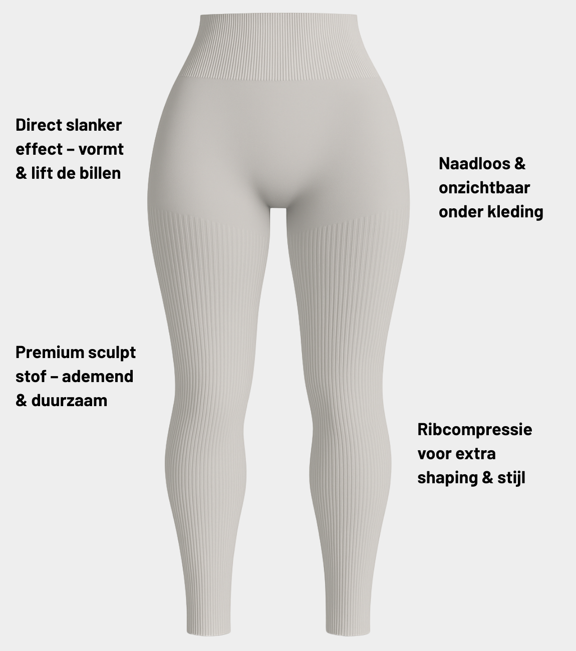 Leandra | Dames Sportlegging - High Waist met Ribbel Ontwerp