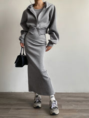 Sola | Stijlvolle Zip Crop Hoodie Dames - Strech Materiaal voor Extra Comfort