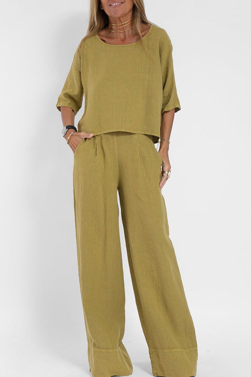 Sophie | Tweedelig Katoen-Linnen Pak voor Dames