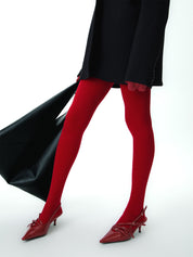 Sollie | Dames Fluweel Rode Panty - Luxe Uitstraling, Hoogwaardige Stoffen Mix