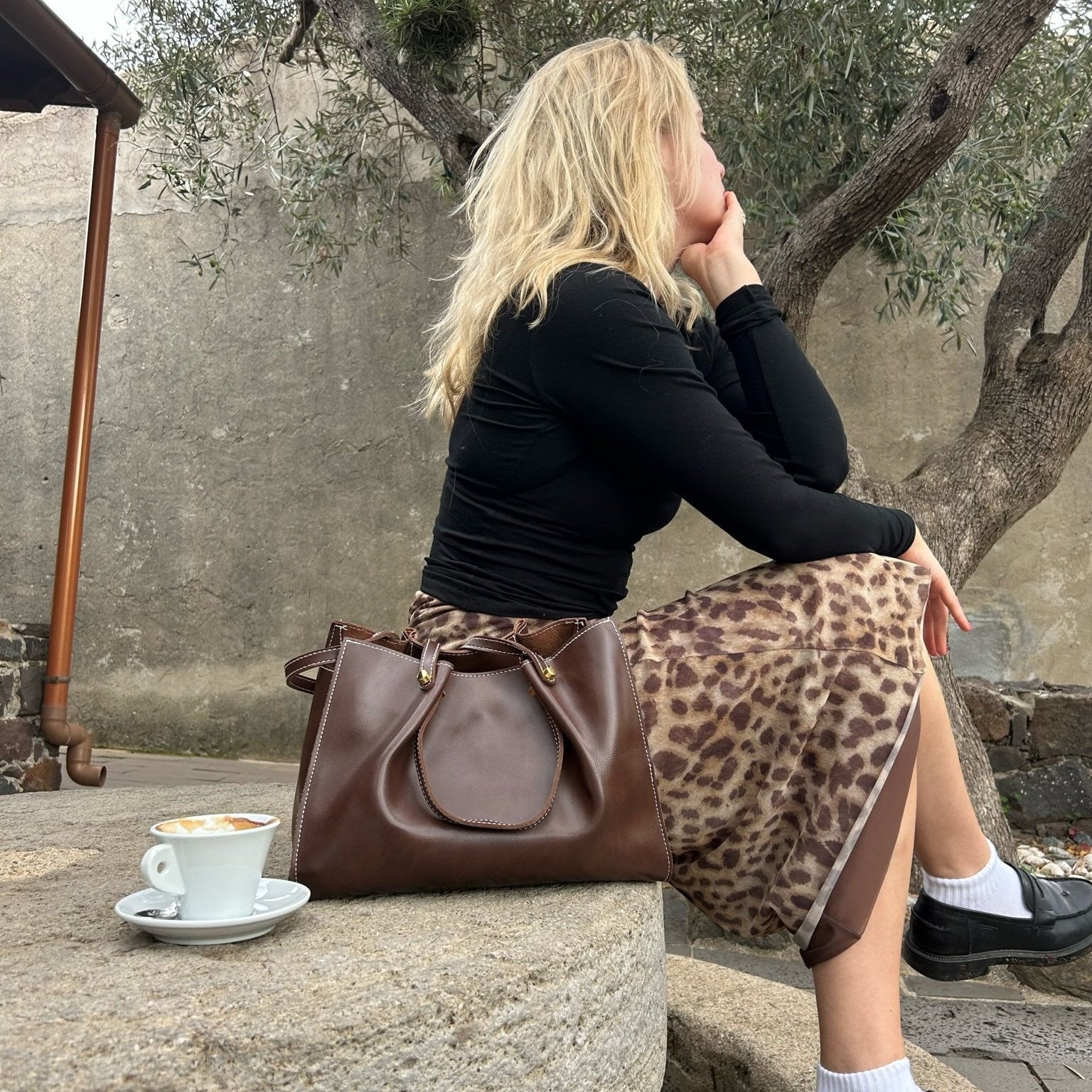 Sophie | Dames Schoudertas - Handgemaakt Vegan Leer, Ruim en Duurzaam 2