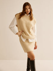 Sophie | Dames Set met Stretchrok en Kapmouw - Warme Gebreide Stoffen 2