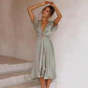Sophie | Vrouwen Vloeiende Jurk - Elegante Strikdetails 3