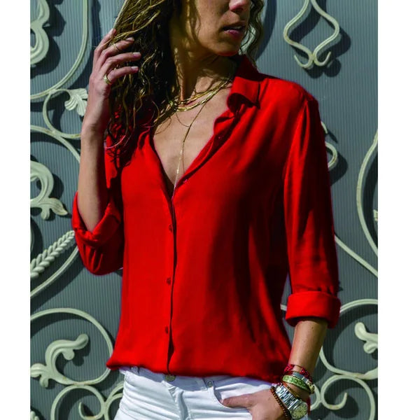 Balbina | Casual Blouse met Trendy Kraag Hals