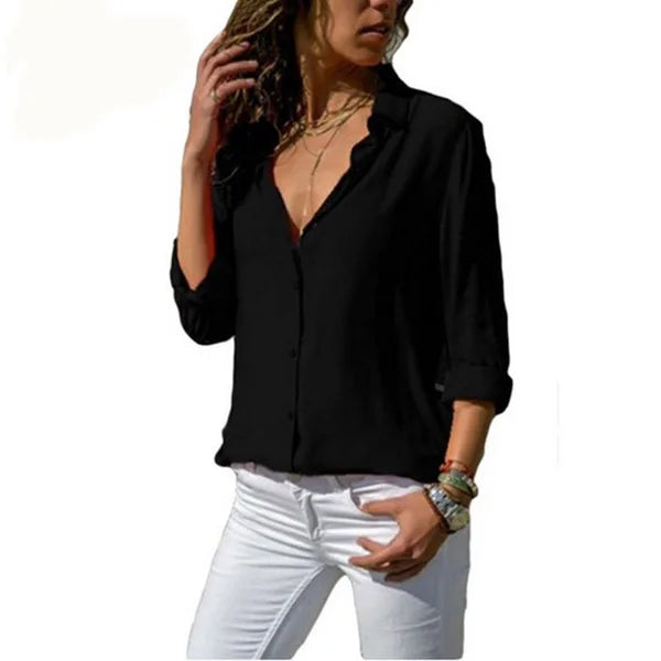 Balbina | Casual Blouse met Trendy Kraag Hals