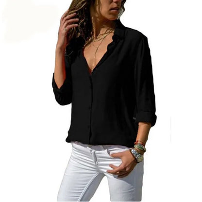 Balbina | Casual Blouse met Trendy Kraag Hals