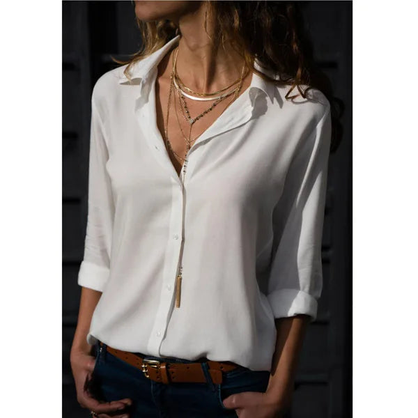 Balbina | Casual Blouse met Trendy Kraag Hals