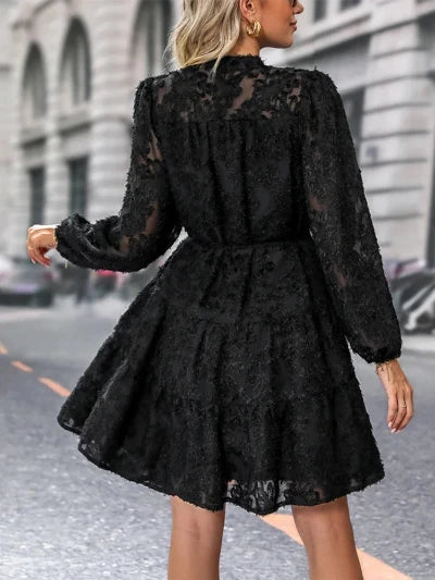Midi-Jurk met Tailleband en Ruches voor Dames - Elegant & Modieus