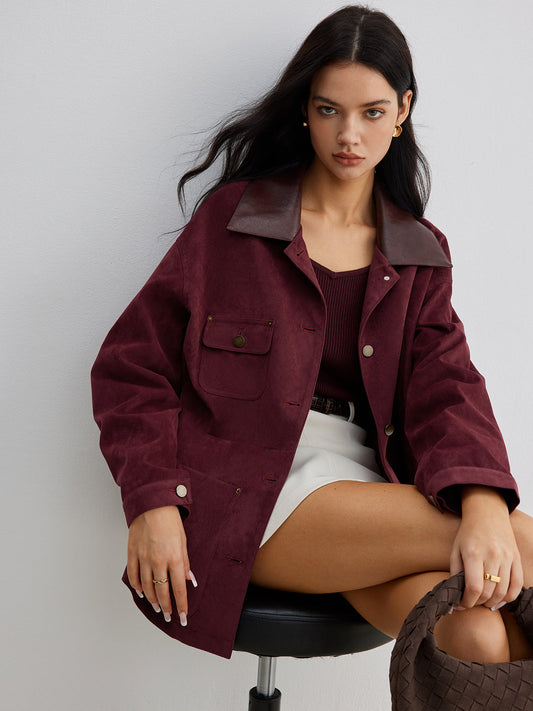Surila |Casual Suede Jas Dames - Lange Mouwen, Regular Fit