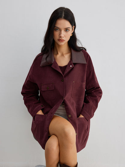 Surila |Casual Suede Jas Dames - Lange Mouwen, Regular Fit