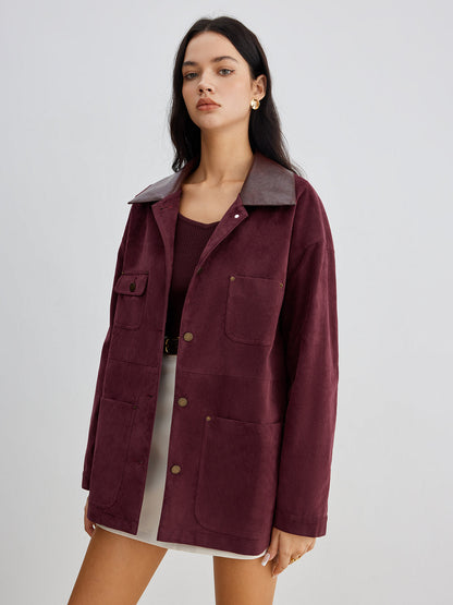 Surila |Casual Suede Jas Dames - Lange Mouwen, Regular Fit