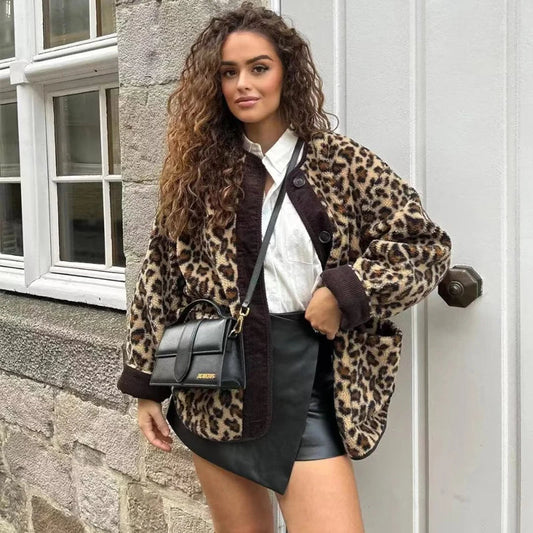 Minte | Oversized Luipaardprint Dames Vest