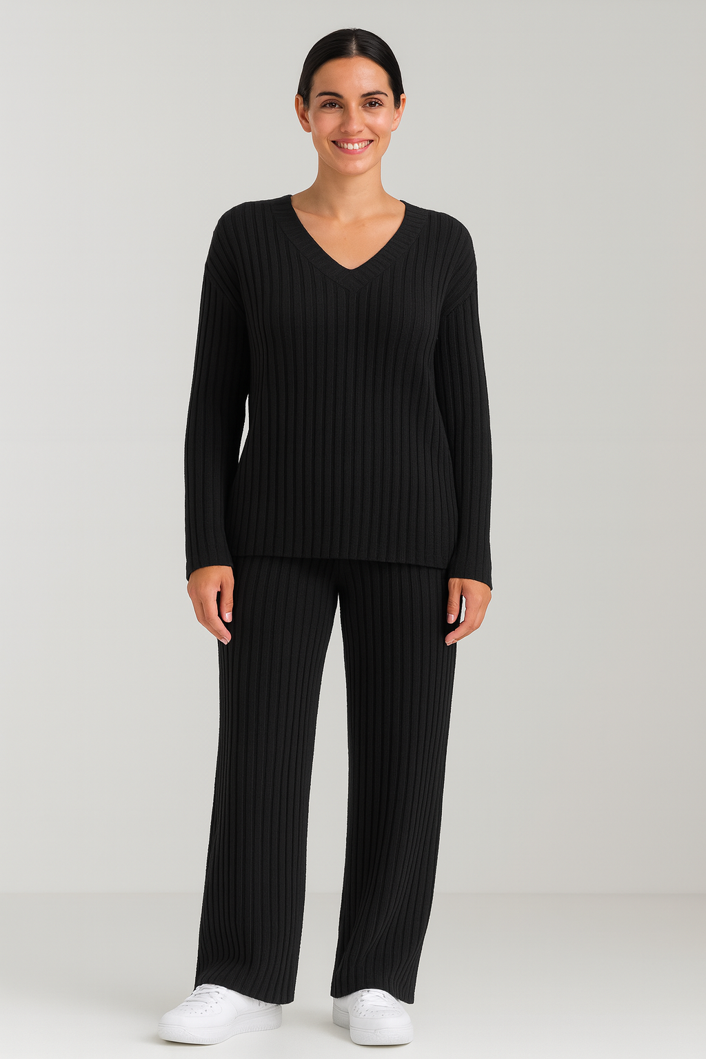 Talia | Tweedelige Loungewear Set Dames - Zachte Stof met V-hals Trui