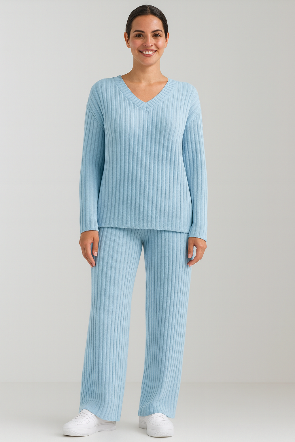 Talia | Tweedelige Loungewear Set Dames - Zachte Stof met V-hals Trui