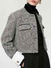 Jovina | Dames Tweed Blazer - Crop Design