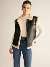 Vilita | Teddy Gevoerd Vest Dames - Faux Leren & Warm