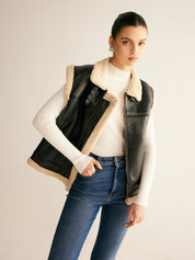 Vilita | Teddy Gevoerd Vest Dames - Faux Leren & Warm