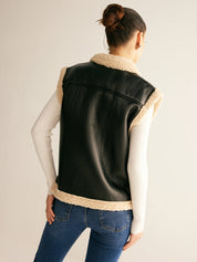 Vilita | Teddy Gevoerd Vest Dames - Faux Leren & Warm