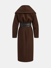 Tessa | Dames Jas Winter - Lange Tweedjas met Oversized Kraag en Brede Riem 1