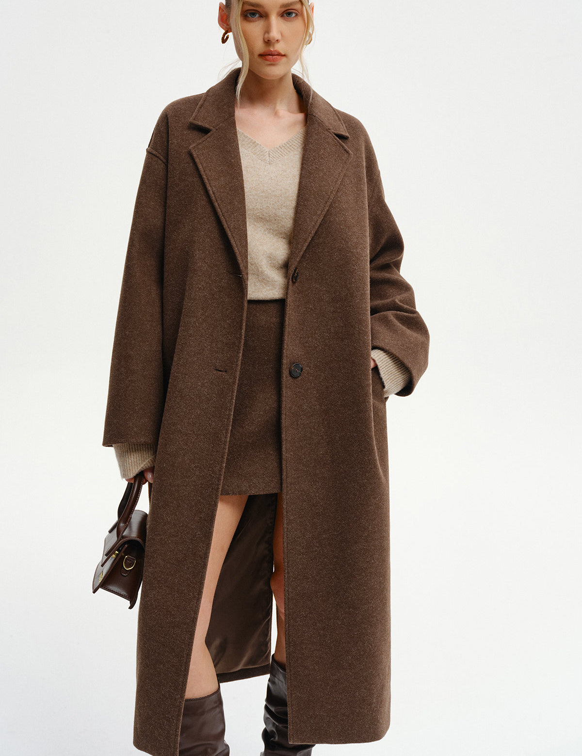 Tessa | Dames Lange Winterjas - Warm Tweed, Oversized Pasvorm 0