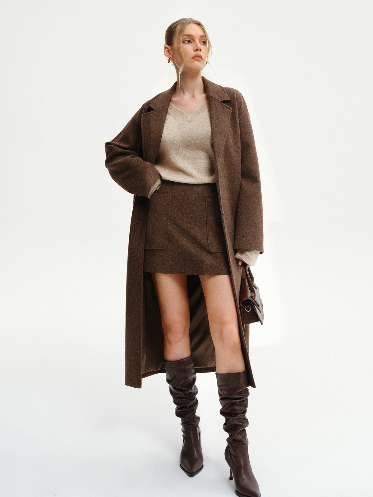 Tessa | Dames Lange Winterjas - Warm Tweed, Oversized Pasvorm 7