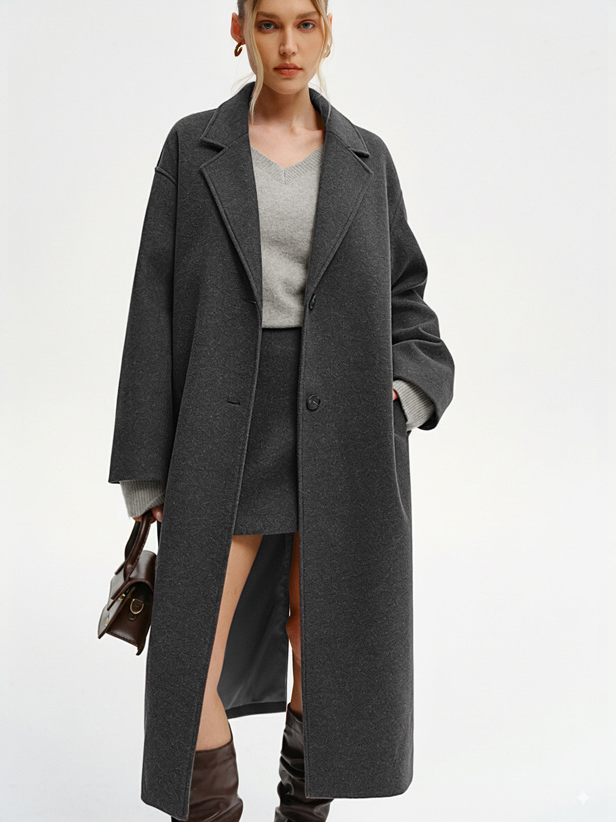 Tessa | Dames Lange Winterjas - Warm Tweed, Oversized Pasvorm 9
