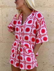 Alona | Stijlvolle Tweedelige Zomerset Dames – Top en Shorts met Print