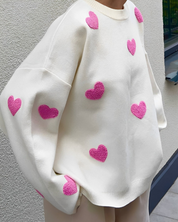 Love | Ultra Zacht Trui Dames - Trendy Design met Hartjes