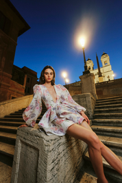 Yesmina | A-lijn Korte zomerjurk met Ballonmouwen