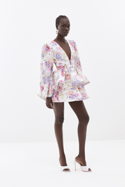 Yesmina | A-lijn Korte zomerjurk met Ballonmouwen