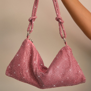 Luxe Glanzende Tas met Ketting Detail