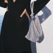 Luxe Glanzende Tas met Ketting Detail