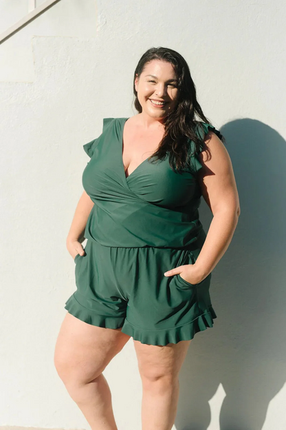 Nevar | Zwem Playsuit met Ingebouwde BH