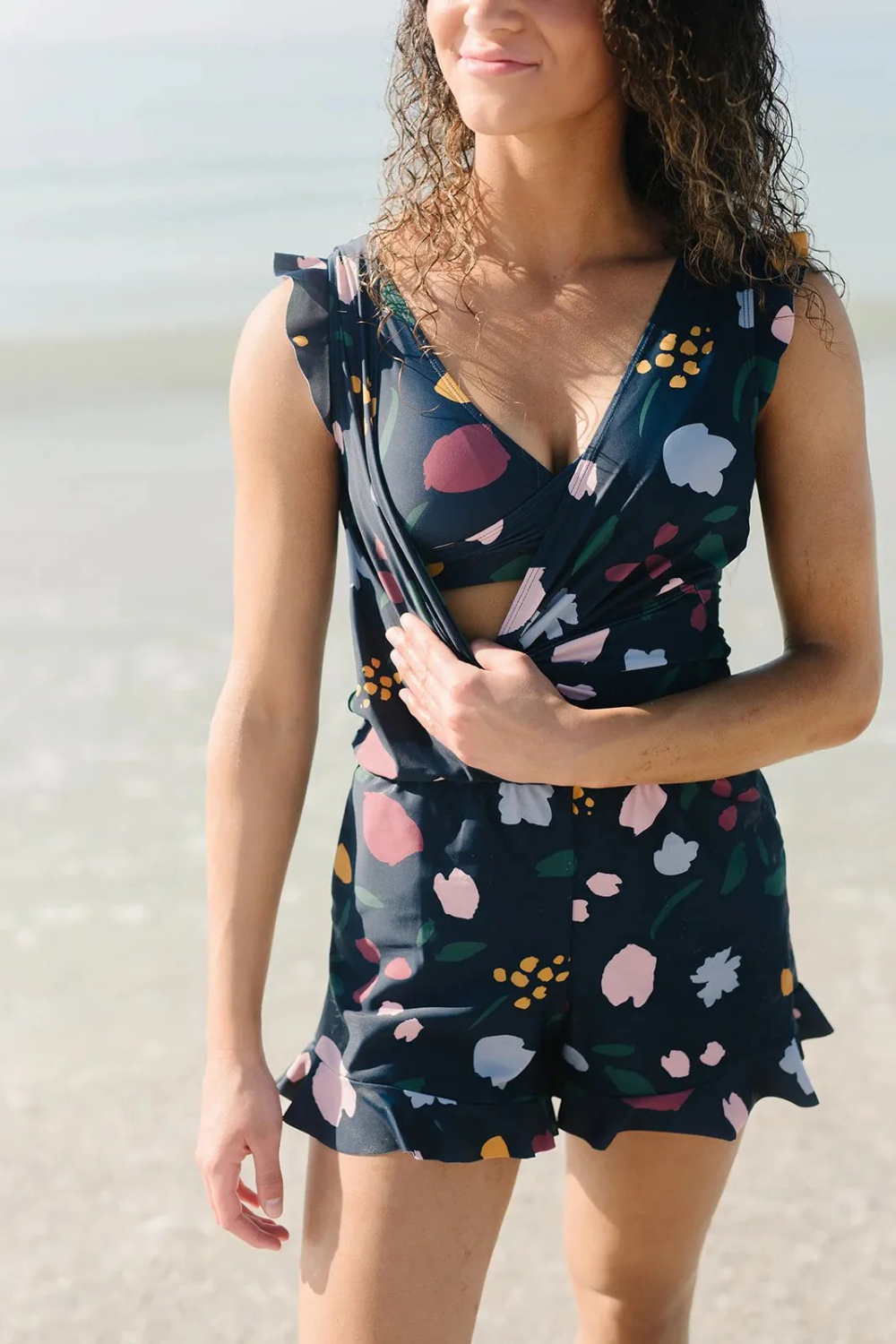 Nevar | Zwem Playsuit met Ingebouwde BH