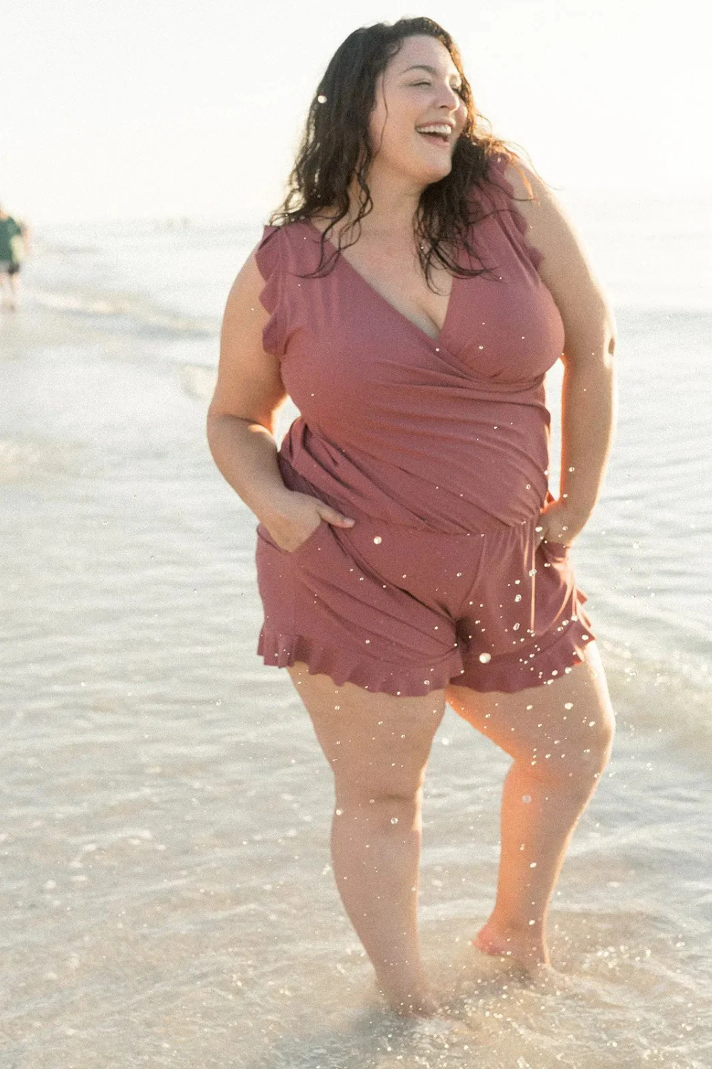 Nevar | Zwem Playsuit met Ingebouwde BH