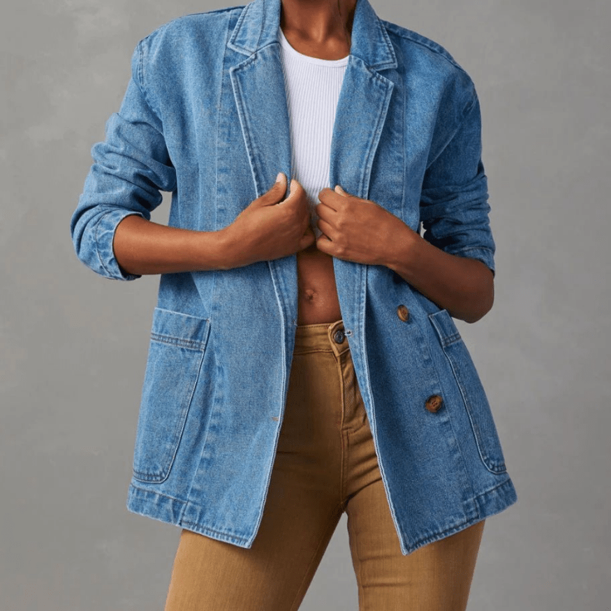 Femme | Casuel Denim Jas Dames - Stijlvol & Elegant