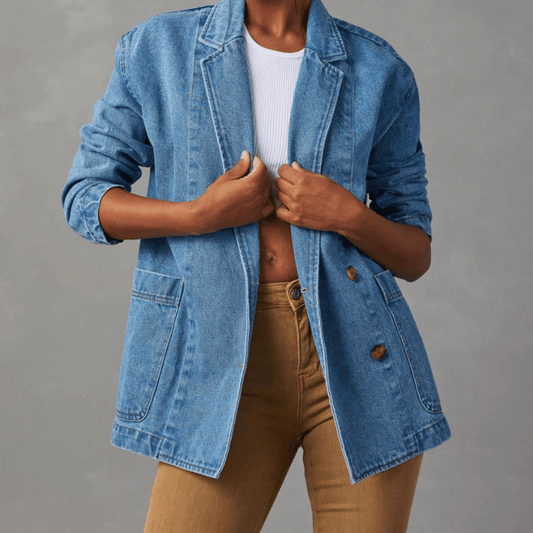 Femme | Casuel Denim Jas Dames - Stijlvol & Elegant