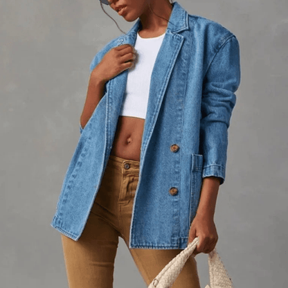 Femme | Casuel Denim Jas Dames - Stijlvol & Elegant