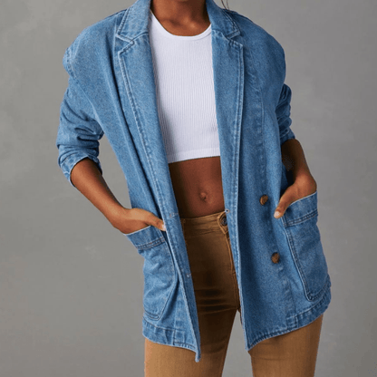 Femme | Casuel Denim Jas Dames - Stijlvol & Elegant