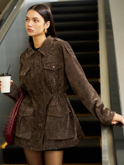 Vela | Velvet Jas Dames - Lange Mouwen, Geplooide Details