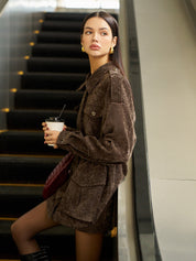 Vela | Velvet Jas Dames - Lange Mouwen, Geplooide Details