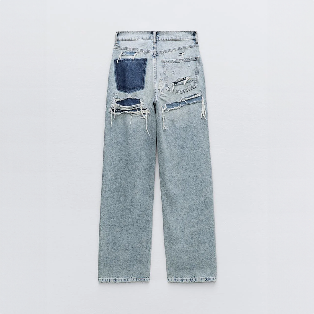 Burgina | Vintage Ripped Jeans met Uniek Patchwork Detail