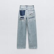 Burgina | Vintage Ripped Jeans met Uniek Patchwork Detail