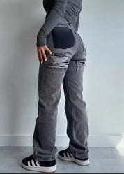 Burgina | Vintage Ripped Jeans met Uniek Patchwork Detail