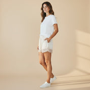 Fiona | Trendy Satijnen Shorts met Kant - Elegante Korte Broek, De Trend van dit Moment