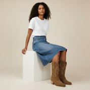 Yara | Western Look Suede Laarzen Dames - Suede, Geborduurd en Comfortabel