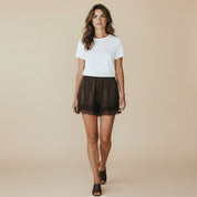 Fiona | Trendy Satijnen Shorts met Kant - Elegante Korte Broek, De Trend van dit Moment